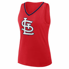 St. Louis Cardinals Logo Athletic Women's Stellar Win V-Neck Tank Top - MLB Tanks