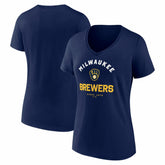Milwaukee Brewers Logo Athletic Women's Unrivaled V-Neck T-Shirt - MLB T-shirts
