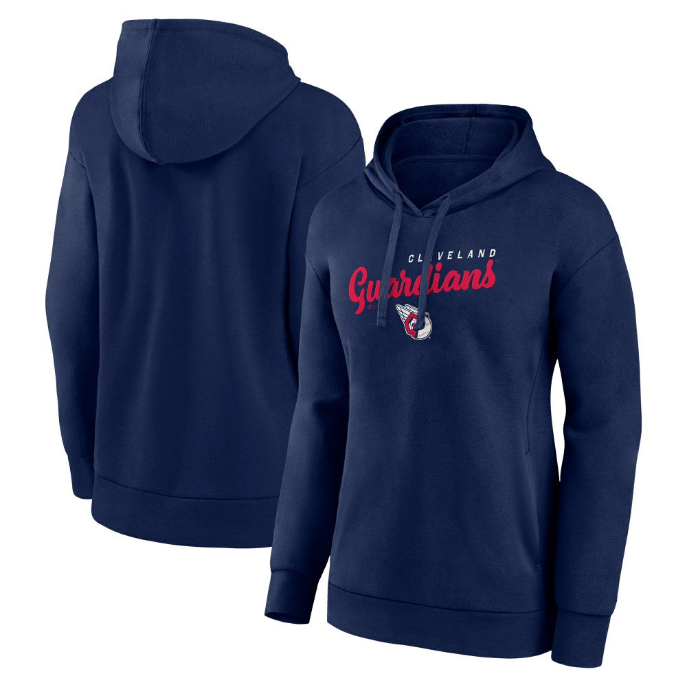 Cleveland Guardians Logo Athletic Women's Logo Triumphant V-Neck Pullover Hoodie - MLB Hoodies