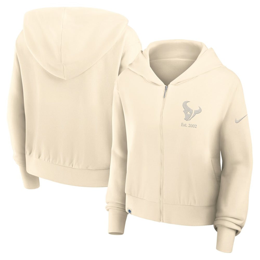 Houston Texans Women's Glory Cropped Full-Zip Hoodie | NFL Hot