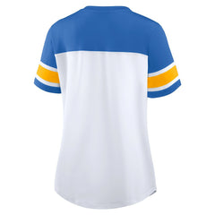 Los Angeles Chargers Women's Athena Rhinestone Lace-Up V-Neck T-Shirt | NFL Near me