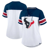 Houston Texans Women's Athena Rhinestone Lace-Up V-Neck T-Shirt | NFL Sale