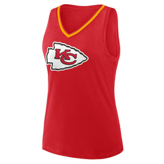 Kansas City Chiefs Logo Athletic Women's Stellar Win V-Neck Tank Top | NFL Outlet