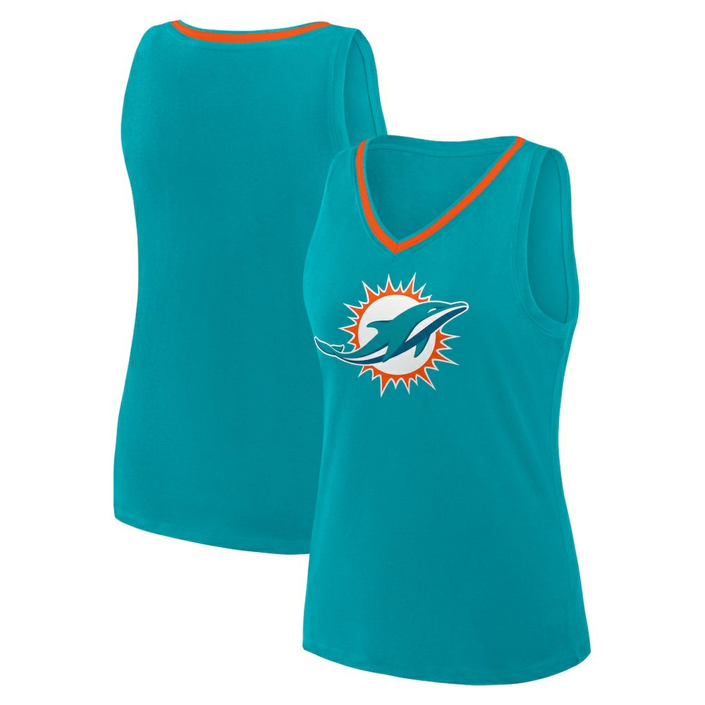 Miami Dolphins Logo Athletic Women's Stellar Win V-Neck Tank Top | NFL US