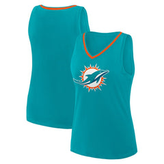 Miami Dolphins Logo Athletic Women's Stellar Win V-Neck Tank Top | NFL US