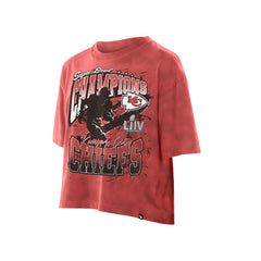 Kansas City Chiefs Women's Cropped Boxy Sport Classics Mineral Wash T-Shirt | NFL Sale