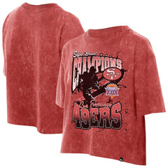 San Francisco 49ers Women's Cropped Boxy Sport Classics Mineral Wash T-Shirt | NFL Near me