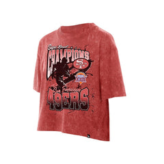 San Francisco 49ers Women's Cropped Boxy Sport Classics Mineral Wash T-Shirt | NFL Near me