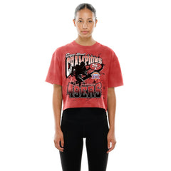 San Francisco 49ers Women's Cropped Boxy Sport Classics Mineral Wash T-Shirt | NFL Near me
