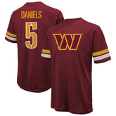 Washington Commanders Jayden Daniels Majestic Threads Name & Number Oversize Fit T-Shirt | NFL New