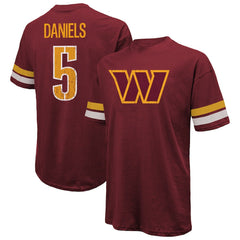 Washington Commanders Jayden Daniels Majestic Threads Name & Number Oversize Fit T-Shirt | NFL New