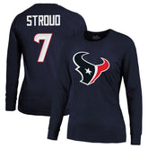 Houston Texans C.J. Stroud Majestic Threads Women's Player Name & Number Long Sleeve T-Shirt | NFL Hot
