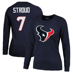 Houston Texans C.J. Stroud Majestic Threads Women's Player Name & Number Long Sleeve T-Shirt | NFL Hot