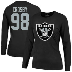 Las Vegas Raiders Maxx Crosby Majestic Threads Women's Player Name & Number Long Sleeve T-Shirt | NFL US
