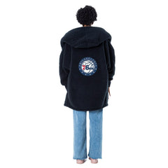 The Best Lounger in the World By Jill Martin Philadelphia 76ers Unisex Black Oversized Open-Front Hoodie Sweater discount | NBA