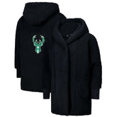 The Best Lounger in the World By Jill Martin Milwaukee Bucks Unisex Black Oversized Open-Front Hoodie Sweater cheap | NBA