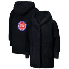 The Best Lounger in the World By Jill Martin Detroit Pistons Unisex Black Oversized Open-Front Hoodie Sweater cheap | NBA