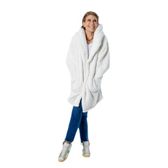 The Best Lounger in the World By Jill Martin Los Angeles Lakers Unisex Cream Oversized Open-Front Hoodie Sweater sale | NBA