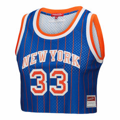 Royal Patrick Ewing New York Knicks x DANNIJO Women's Fashion Cropped Basketball Jersey | NBA