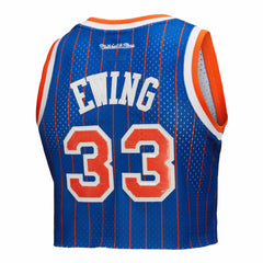 Royal Patrick Ewing New York Knicks x DANNIJO Women's Fashion Cropped Basketball Jersey | NBA