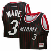 Black Dwyane Wade Miami Heat x DANNIJO Women's Fashion Cropped Basketball Jersey | NBA