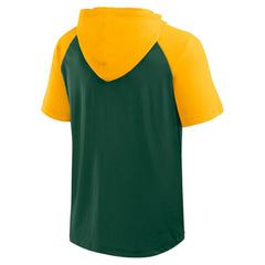 Athletics Logo Athletic Prime Raglan Short Sleeve Hoodie T-Shirt - MLB Hoodies