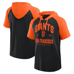 San Francisco Giants Logo Athletic Prime Raglan Short Sleeve Hoodie T-Shirt - MLB Hoodies