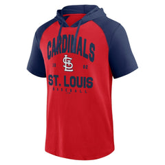 St. Louis Cardinals Logo Athletic Prime Raglan Short Sleeve Hoodie T-Shirt - MLB Hoodies