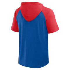 Chicago Cubs Logo Athletic Prime Raglan Short Sleeve Hoodie T-Shirt - MLB Hoodies