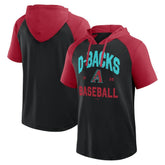 Arizona Diamondbacks Logo Athletic Prime Raglan Short Sleeve Hoodie T-Shirt - MLB Hoodies