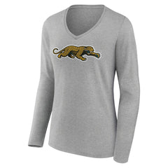 Jacksonville Jaguars Women's Classic Logo Long Sleeve V-Neck T-Shirt | NFL US