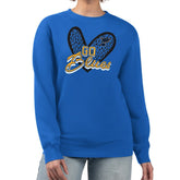 St. Louis Blues G-III 4Her by Carl Banks Women's Animal Print Heart Fleece Pullover Sweatshirt - NHL Sweatshirts