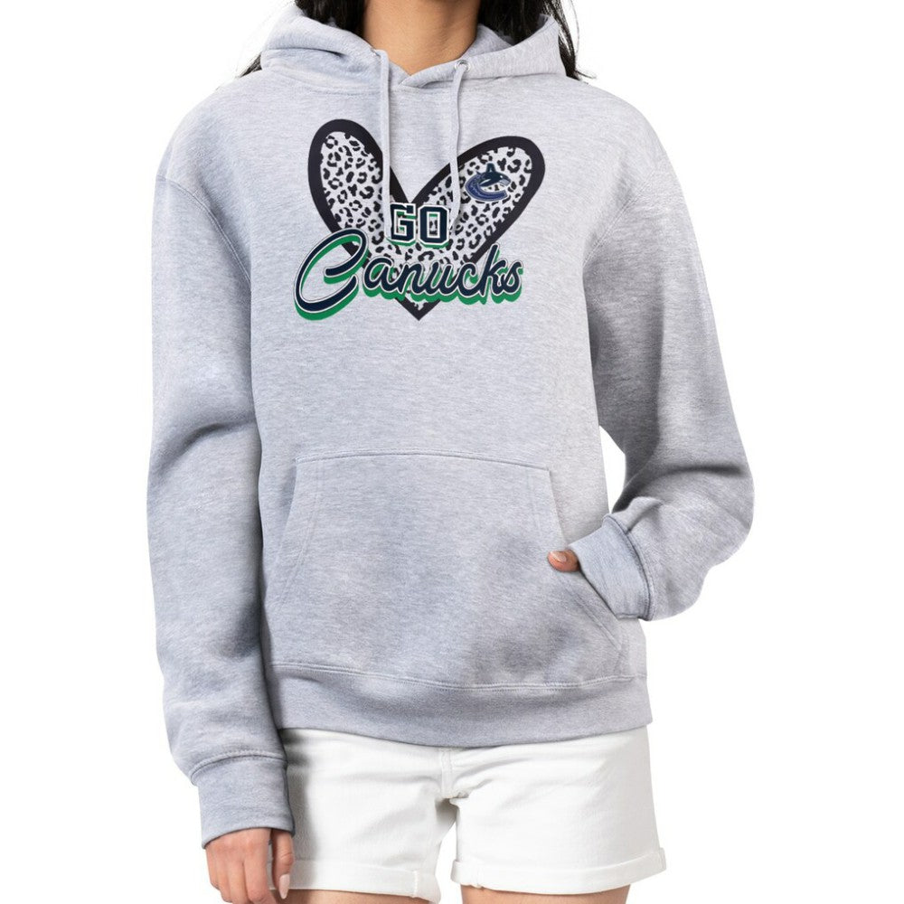 Vancouver Canucks G-III 4Her by Carl Banks Women's Animal Print Heart Fleece Pullover Hoodie - NHL Hoodies