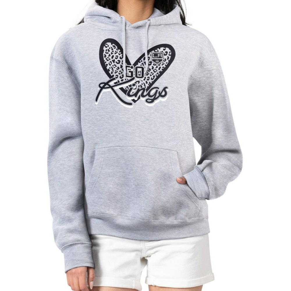 Los Angeles Kings G-III 4Her by Carl Banks Women's Animal Print Heart Fleece Pullover Hoodie - NHL Hoodies