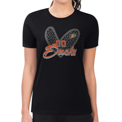 Anaheim Ducks G-III 4Her by Carl Banks Women's Super-Slim Fit Lightweight Animal Print Heart T-Shirt - NHL T-shirts