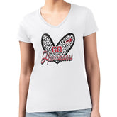 Carolina Hurricanes G-III 4Her by Carl Banks Women's Super-Slim Fit Lightweight Animal Print Heart V-Neck T-Shirt - NHL T-shirts