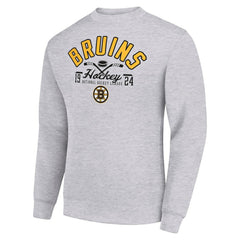 Boston Bruins Starter Stick And Puck Logo Fleece Pullover Sweatshirt - NHL Sweatshirts