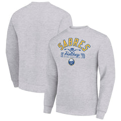 Buffalo Sabres Starter Stick And Puck Logo Fleece Pullover Sweatshirt - NHL Sweatshirts