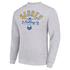 Buffalo Sabres Starter Stick And Puck Logo Fleece Pullover Sweatshirt - NHL Sweatshirts