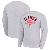 Calgary Flames Starter Stick And Puck Logo Fleece Pullover Sweatshirt - NHL Sweatshirts