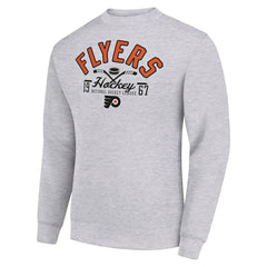 Philadelphia Flyers Starter Stick And Puck Logo Fleece Pullover Sweatshirt - NHL Sweatshirts