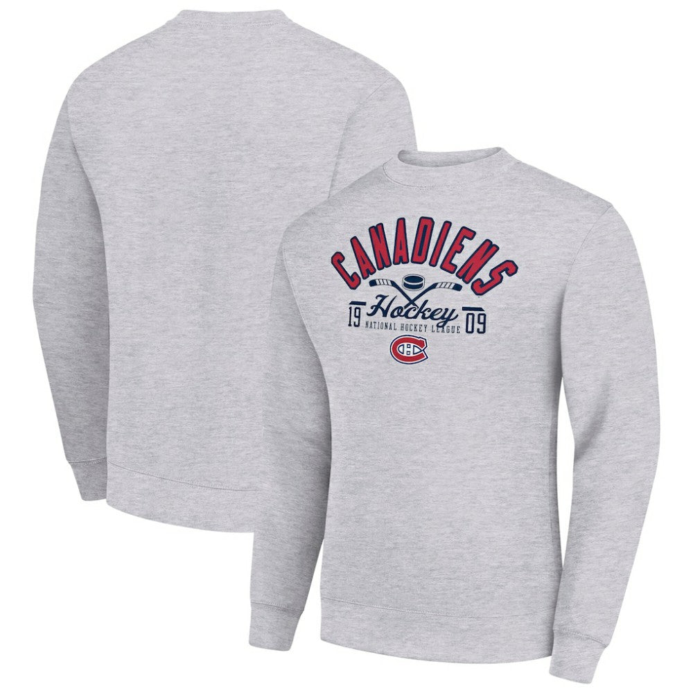 Montreal Canadiens Starter Stick And Puck Logo Fleece Pullover Sweatshirt - NHL Sweatshirts