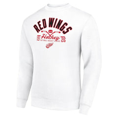 Detroit Red Wings Starter Stick And Puck Logo Fleece Pullover Sweatshirt - NHL Sweatshirts