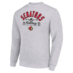 Ottawa Senators Starter Stick And Puck Logo Fleece Pullover Sweatshirt - NHL Sweatshirts