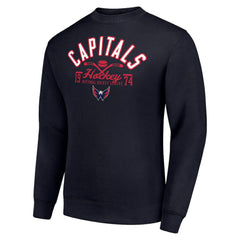 Washington Capitals Starter Stick And Puck Logo Fleece Pullover Sweatshirt - NHL Sweatshirts