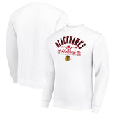 Chicago Blackhawks Starter Stick And Puck Logo Fleece Pullover Sweatshirt - NHL Sweatshirts