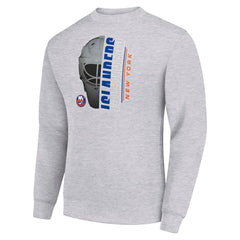 New York Islanders Starter Half Helmet Team Logo Pullover Sweatshirt - NHL Sweatshirts