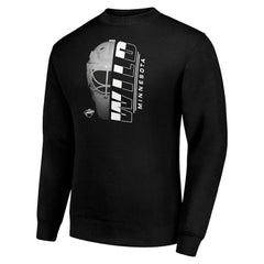 Minnesota Wild Starter Half Helmet Team Logo Pullover Sweatshirt - NHL Sweatshirts