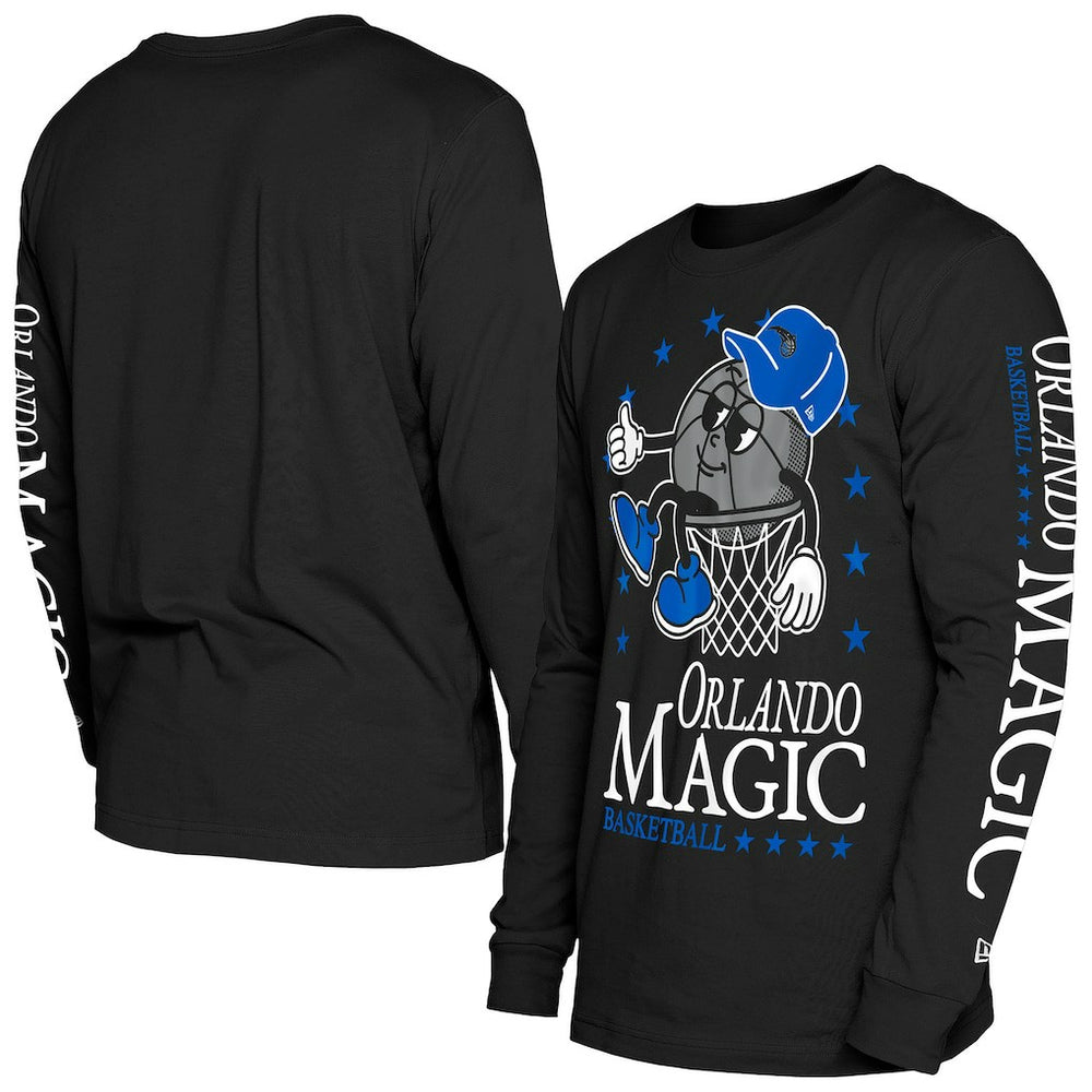 Black Orlando Magic Old School Sport Long Sleeve T-Shirt | NBA