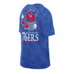 Royal Philadelphia 76ers Old School Sport Enzyme Wash Oversized T-Shirt | NBA
